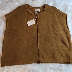 Brown crop top sleeveless sweater XXL New with tag